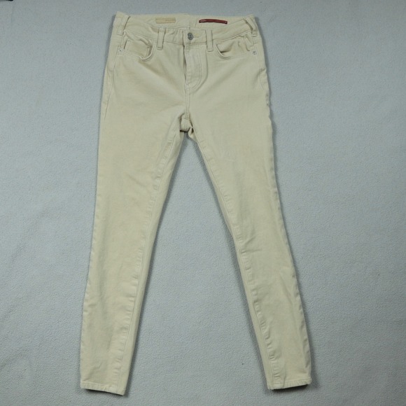 Pilcro and the Letterpress Pants - Pilcro High-Rise Skinny Corduroy Pants Cream Beige Women Size 26 Anthropologie